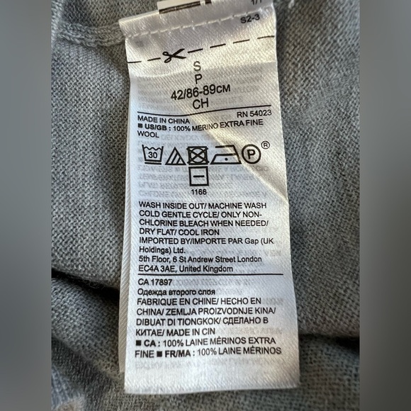 Banana Republic Lime Gray 100% Merino Wool Crewneck Sweater Size S - Picture 5 of 10